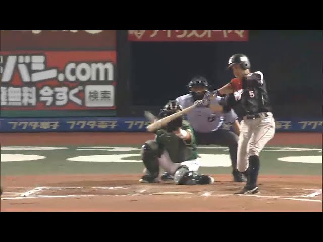 【6回表】マリーンズ・伊志嶺 逆方向に勝ち越しタイムリー!! 2015/7/25 E-M