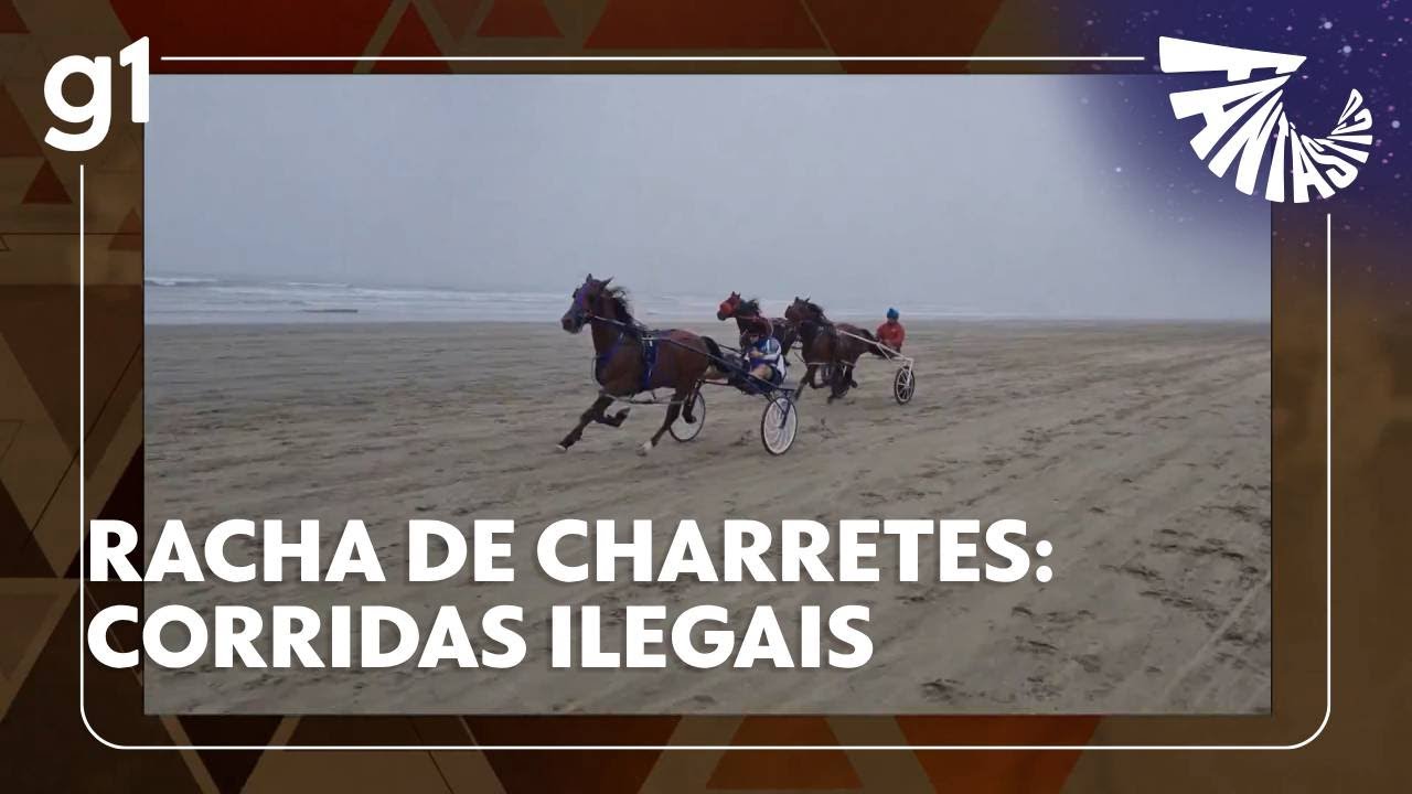 Racha de charrete em praia: flagrantes mostram corridas ilegais pelo Brasil | FANTÁSTICO