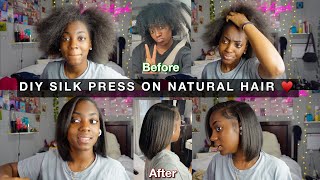 HOW TO: SILK PRESS TYPE 4 NATURAL HAIR AT HOME | NO HEAT DAMAGE | NO FRIZZ