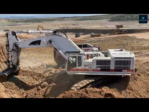 Excavator Caterpillar 345C to 385C In White and Blue Color Loading Trucks | Heavy Machine