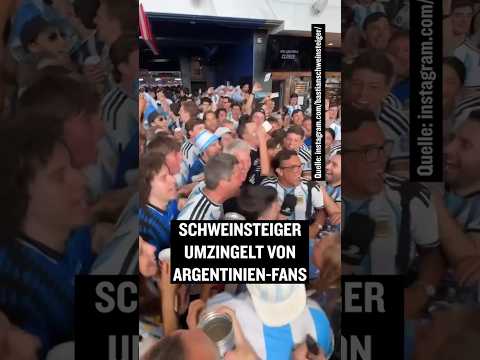 Video Thumbnail: Umzingelt von Argentinien-Fans: Schweinsteiger feiert Messis Finaleinzug #shorts
