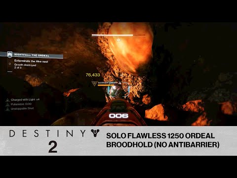 Solo Flawless 1250 Ordeal Nightfall- Broodhold | Destiny 2