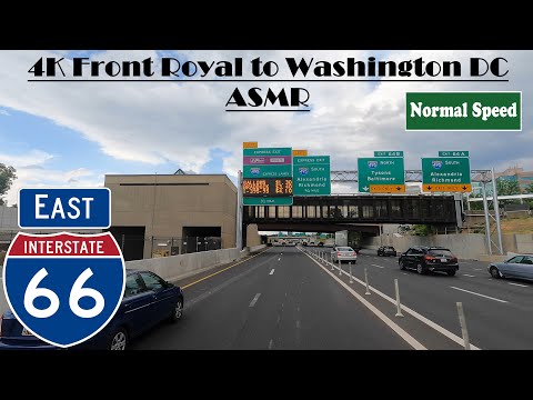 4K Front Royal to Washington DC ASMR.  I 66 East. Interstate 66 East