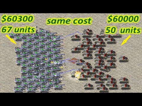 Tank Destroyer vs Tesla Tank - Same Cost Battle: Red Alert 2