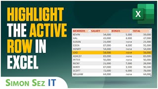 How to Highlight the Active Row in Microsoft Excel