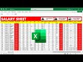 How To Create Salary Payroll Sheet In Excel Salary Sheet Payroll Sheet