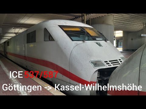 Die Mitfahrt mit dem ICE 587 von Göttingen nach Kassel-Wilhelmshöhe