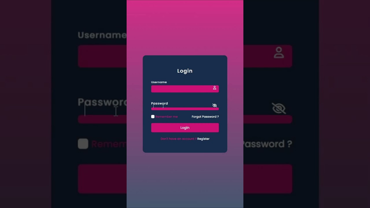 Animated Login Form Using HTML CSS & JavaScript