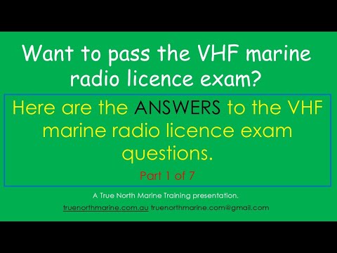 VHF Marine Radio Licence Exam Answers 1 of 7