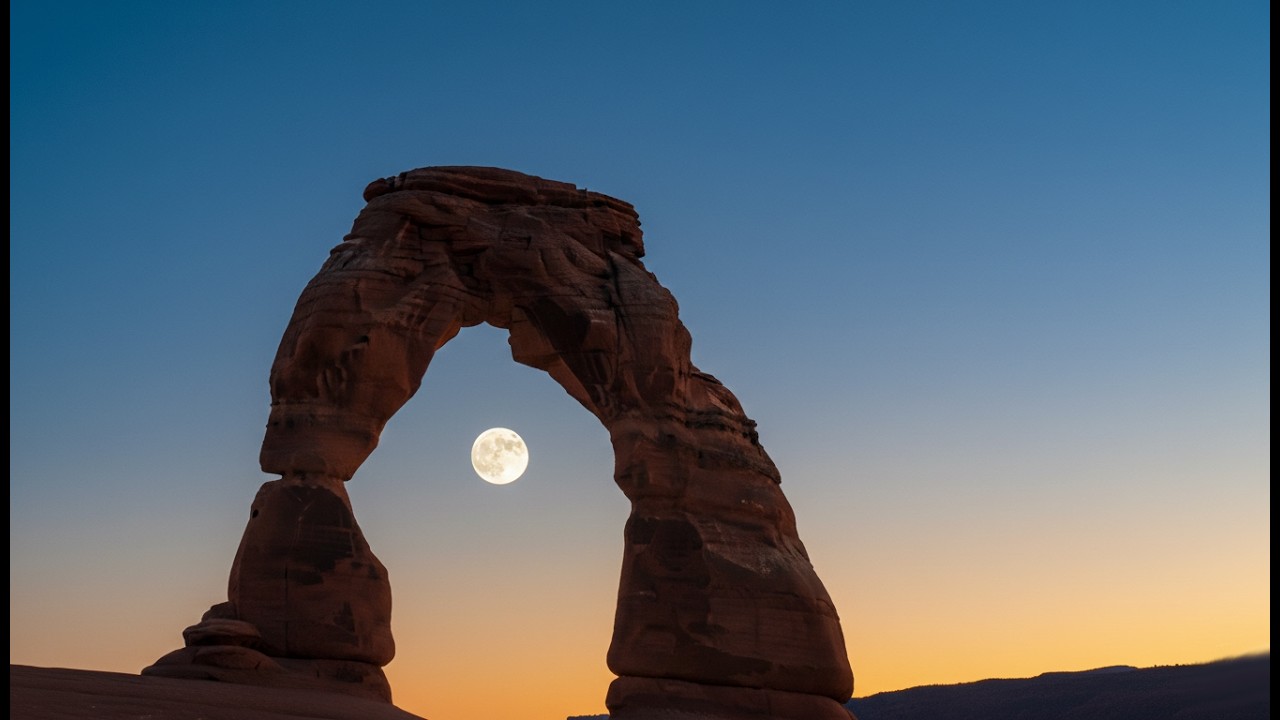 Cinematic night view of US National Parks for moon photography