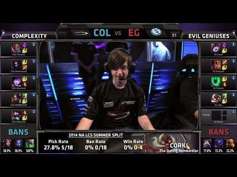 compLexity (w Mancloud) vs Evil Geniuses | S4 NA LCS Summer split 2014 W2D1 | COL vs EG G2