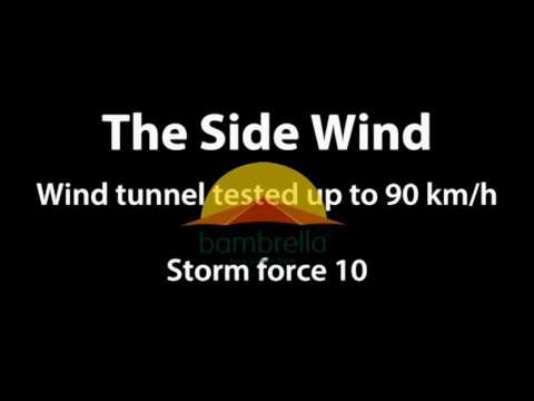 Bambrella Levante Side Wind Umbrella Wind Tunnel Test Video