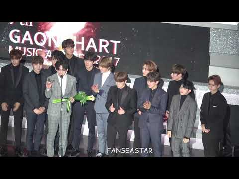 4K 세븐틴(SEVENTEEN) 고장환과  모르겠어요 케미 ㅎㅎ +  수상소감   @180214 2018 가온뮤직어워드