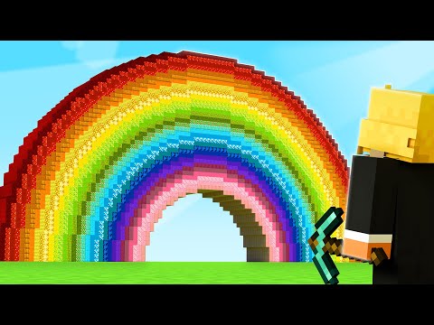 I Built The WORLDS BIGGEST RAINBOW in Minecraft Hardcore!