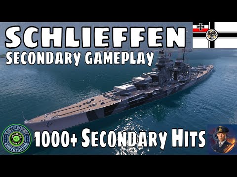 German Battleship Schlieffen World of Warships Wows Secondary Gameplay
