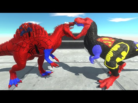 SPIDERMAN DINOSAUR SPINOSAURUS DEATH RUN - Animal Revolt Battle Simulator