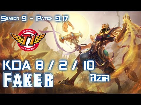 SKT T1 Faker AZIR vs SYNDRA Mid - Patch 9.17 KR Ranked