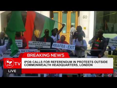 IPOB calls for Referendum in protests outside Commonwealth headquarters, London IPOB calls for Referendum in protests outside Commonwealth headquarters, London