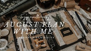 August 2024 Plan With Me I Cozy Apothecary Theme I Black Page Bujo🌿🔮