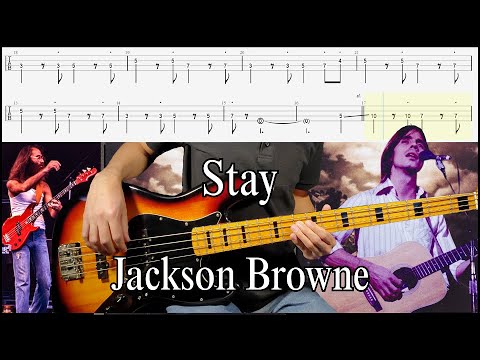 Jackson Browne - Stay (Bass Cover w/Tab & Backing Track)