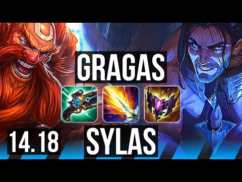 GRAGAS vs SYLAS (MID) | 8 solo kills, 1000+ games | EUW Diamond | 14.18