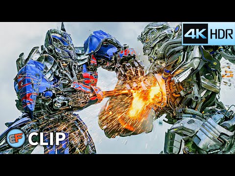 Optimus Prime vs Galvatron & Lockdown | Transformers Age of Extinction (2014) IMAX 4K HDR Movie Clip