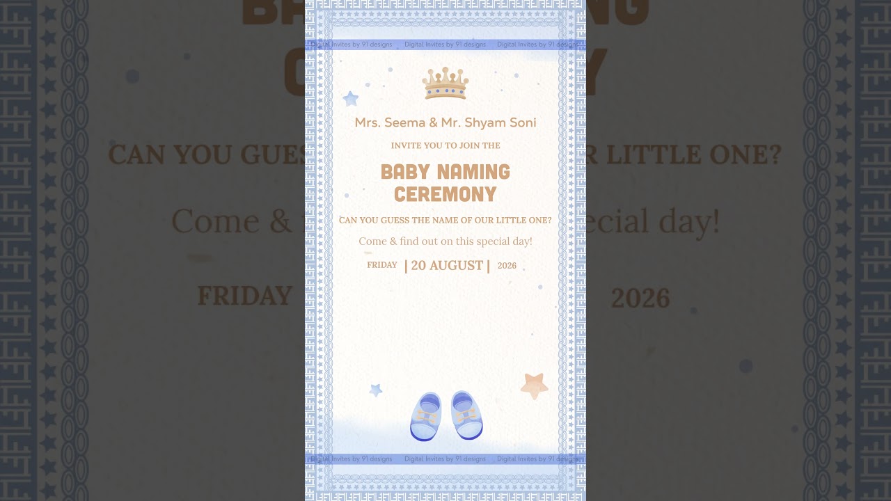 Sacred Naamkaran Ceremony Invitation Card