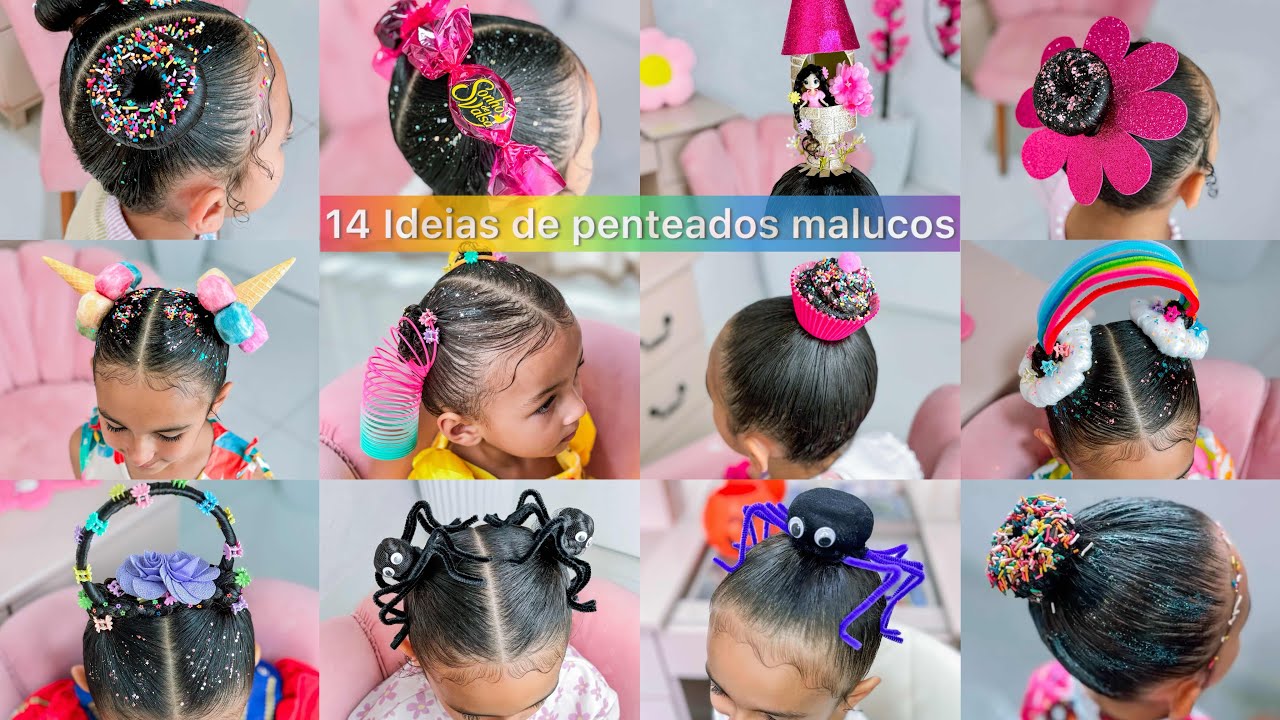 14 ideias de penteado infantil maluco 🎀