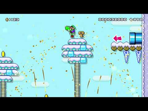 ★☆★ Winter Wonderland ★☆★ by S⍺𝛾υƞσ - Super Mario Maker 2 - No Commentary 1bz