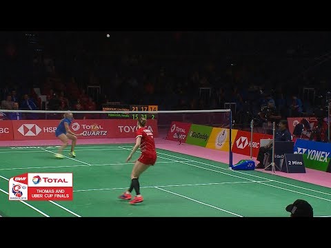 Uber Cup | Line Højmark Kjaersfeldt's lob as Denmark overcomes Russia | BWF 2018