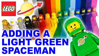 Adding a Light Green spaceman - Every LEGO Classic Space Minifigure - All 16 colours