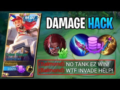 JAWHEAD NON STOP JUNGLE INVADE! 😱 NO TANK NO PROBLEM! ( enemy cried ) JAWHEAD BEST BUILD 2023!