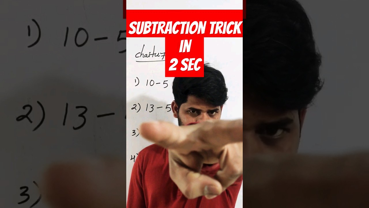 Subtraction trick|subtract two digits numbers with 5|in 2sec|#shorts#short#viral #viralvideo#tricks
