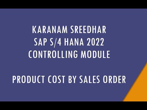 SAP CO Training MTO Scenario - Product Cost by Sales Order PRODUCT COSTING MATERIAL LEDGER