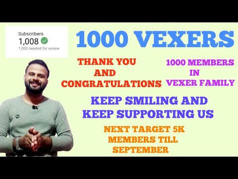 THANKS TO 1000 VEXERS || 1000 SUBSCRIBERS MARK ACHIEVED || TECHNO VEXER Video
