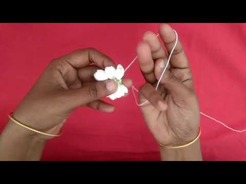 Traditional & normal method to tie jasmine flower garland for beginners/maligai poo kattuvadhu  epdi