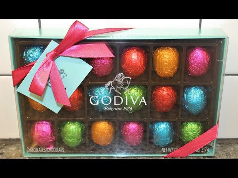 Godiva Assorted Easter Eggs Milk Chocolate, Dark Chocolate, with: Raspberry, Almond Butter, Caramel