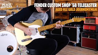 Video thumbnail for No Talking...Just Tones | Fender Custom Shop '58 Telecaster Journeyman Relic | Maple - Aged HLE Gold by Peach Guitars
