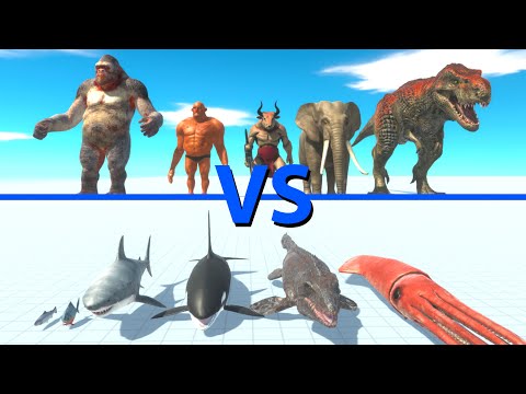 BOSSES #1 Team vs NEW AQUATICS Team - Animal Revolt Battle Simulator