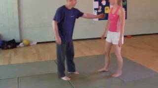 Tom Hill's Karate Dojo; Girl gets rough; fighting arm bar & groin attack