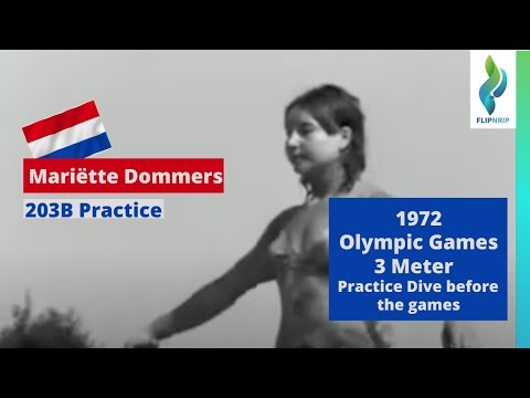 1972 Mariëtte Dommers - The Netherlands Team - 203B - 3 meter springboard diving practice Olympics