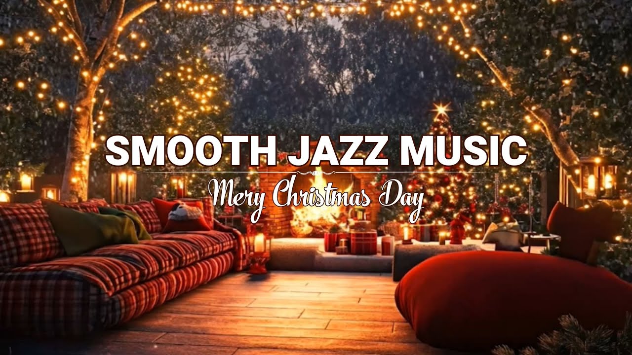 Warm Christmas Jazz in Cabin Porch Ambience 🎄 Smooth Jazz Instrumental to Relax, Work & Study