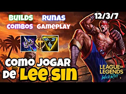 COMO JOGAR DE LEE SIN NO WILD RIFT - Gameplay, Builds, Runas, Combos!!!