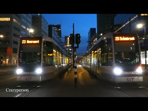 Vertrek Tegelijk RET Trams Weena Rotterdam