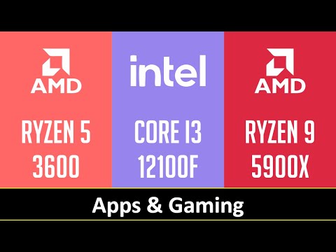 RYZEN 5 3600 vs CORE I3 12100F vs RYZEN 9 5900X - Apps & Gaming