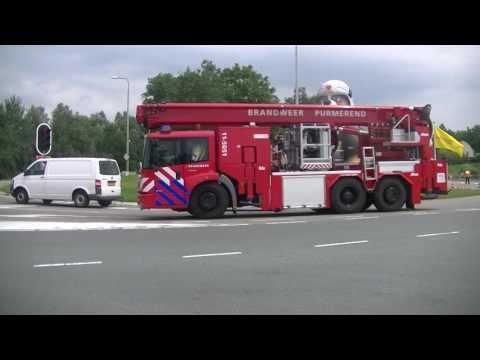 Hoogwerker 5051 met spoed naar woningbrand Wipmolen Purmerend