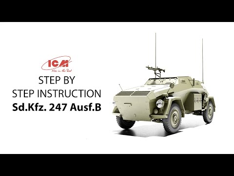 Сборная модель Немецкий бронеавтомобиль с пулеметом MG 34 Sd.Kfz. 247 Ausf.B (ICM35112) 1:35