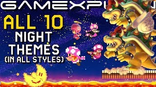 Super Mario Maker 2 - All Night Mode Themes in Every Game Style (+ How Enemies & Power-Ups React!)
