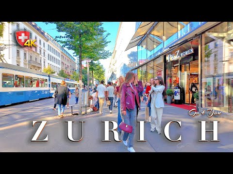 Switzerland Zurich 4K Walking Tour 🇨🇭 Explore the autumn streets in City Center ✨ Ambient Sound