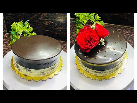 Chocolate Red Rose Cake | chocolate Garnish Cake
